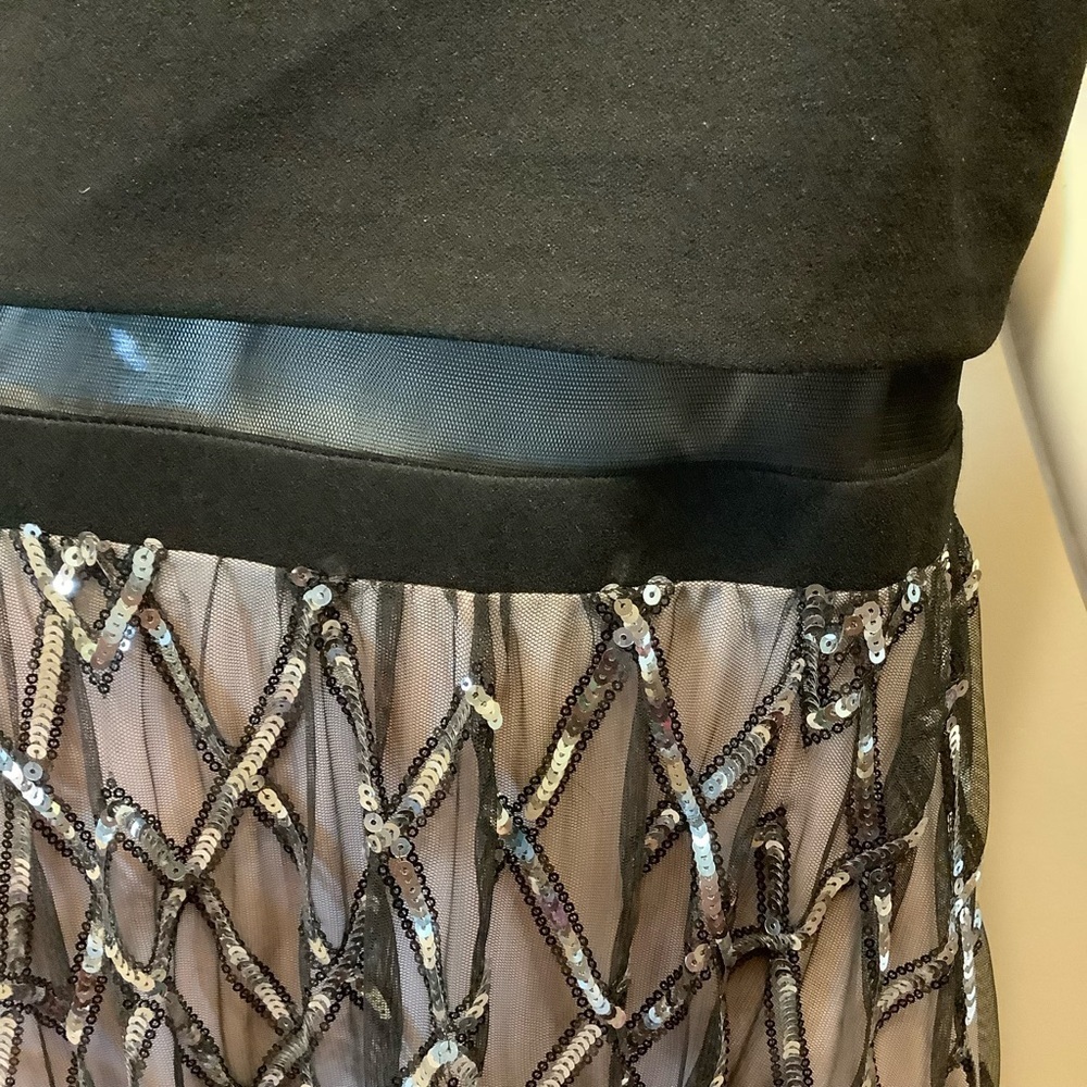 TLC Say Yes to the Prom Elegant Black and Silver Women's Maxi Dress - Picture 11 of 13